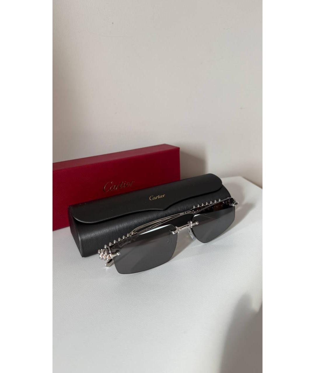 CARTIER Серебряные металлические солнцезащитные очки, фото 3