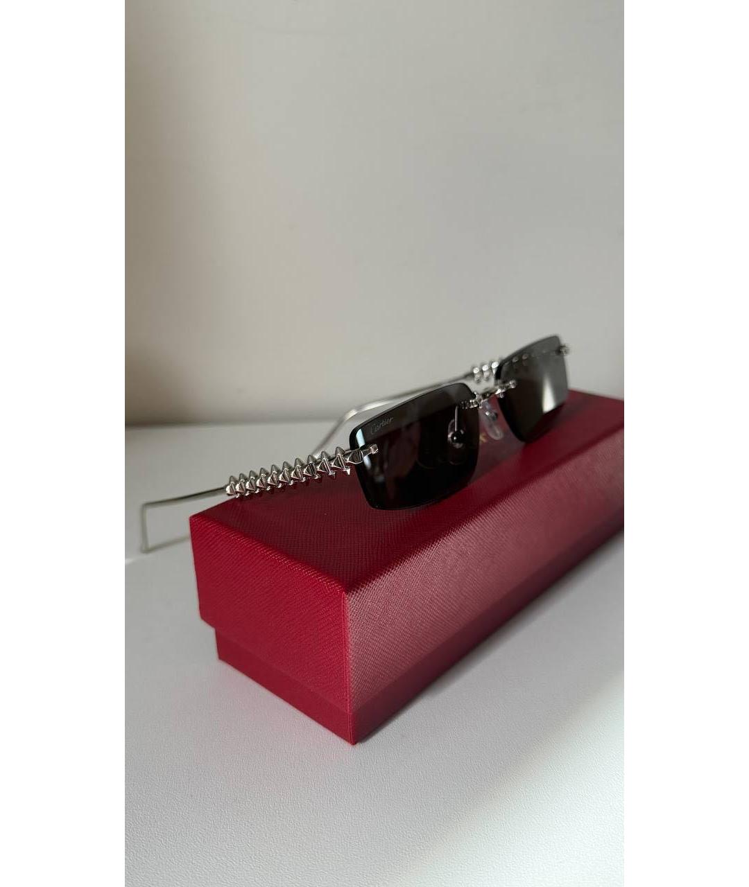 CARTIER Серебряные металлические солнцезащитные очки, фото 4