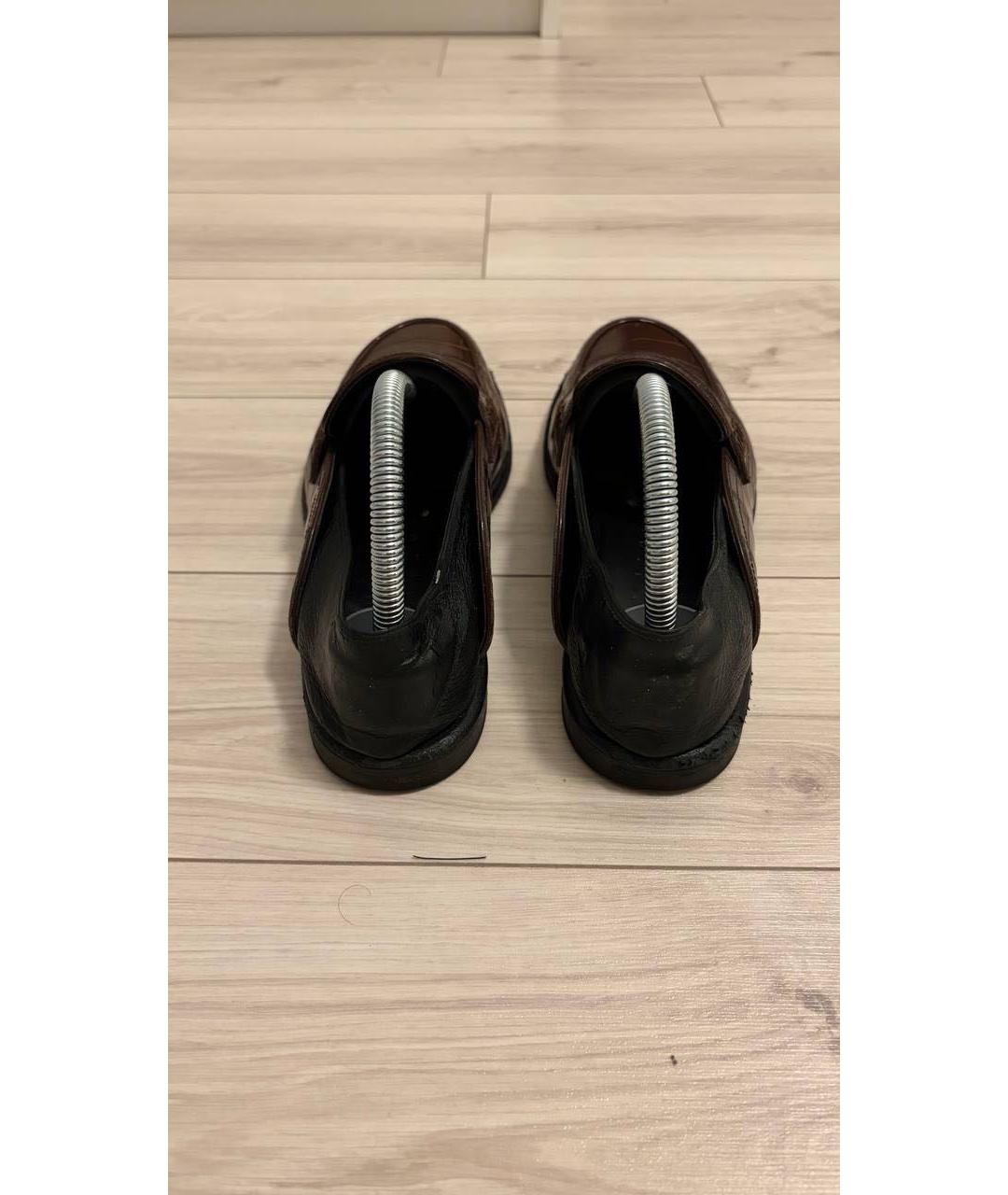 LOEWE Коричневые кожаные лоферы, фото 4