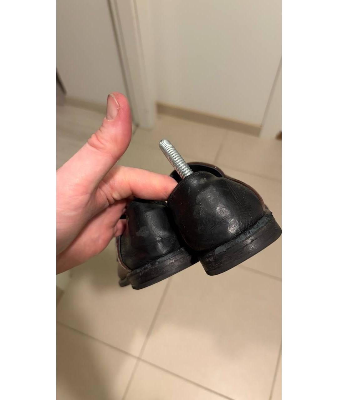 LOEWE Коричневые кожаные лоферы, фото 6