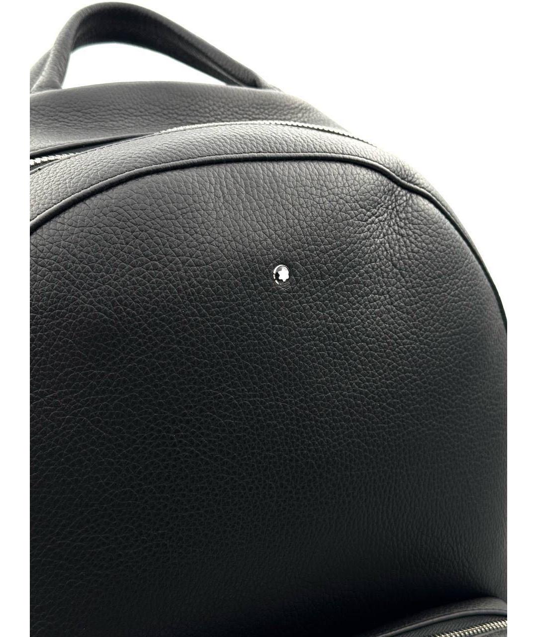 MONTBLANC Черный кожаный рюкзак, фото 2