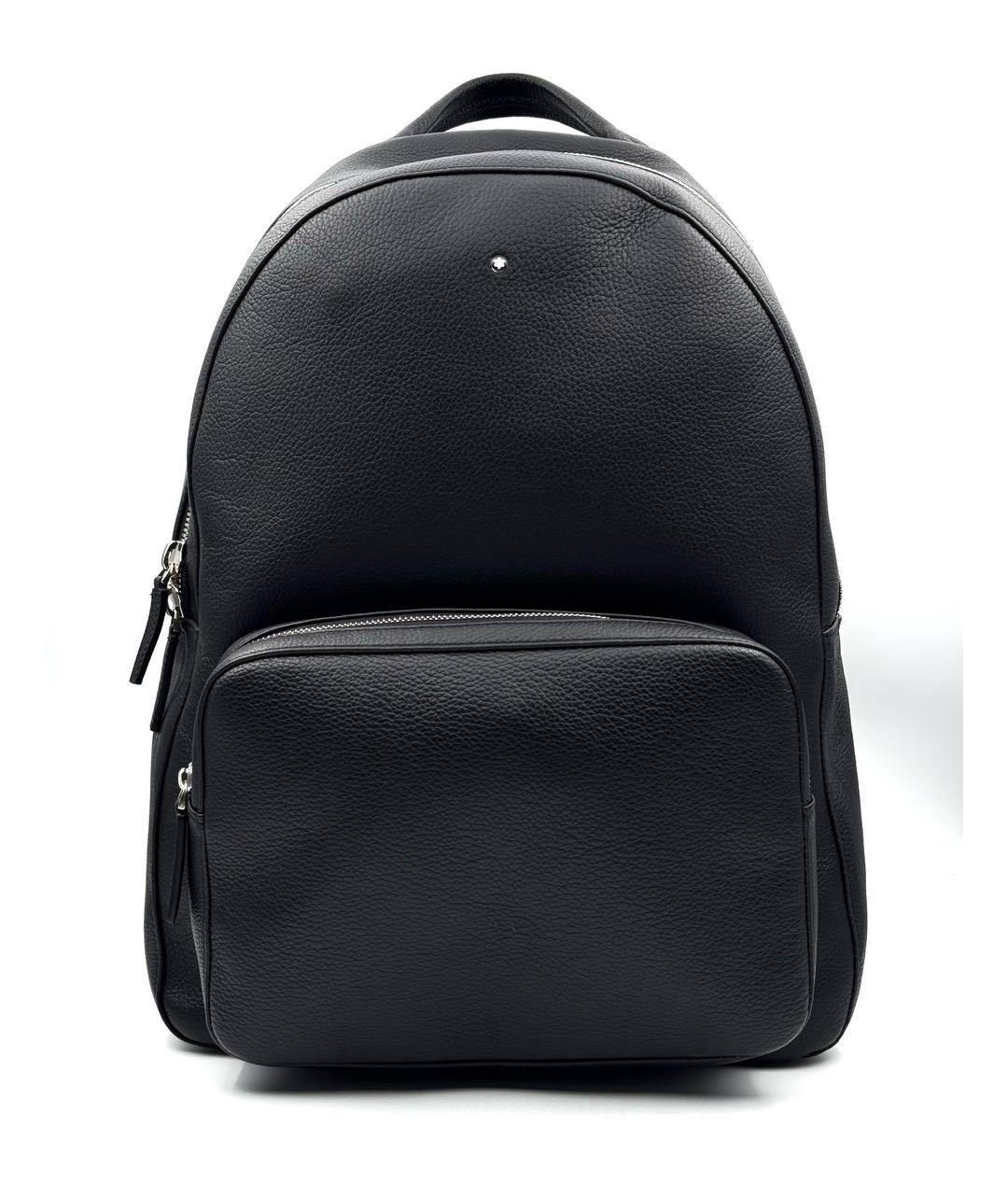 MONTBLANC Черный кожаный рюкзак, фото 6