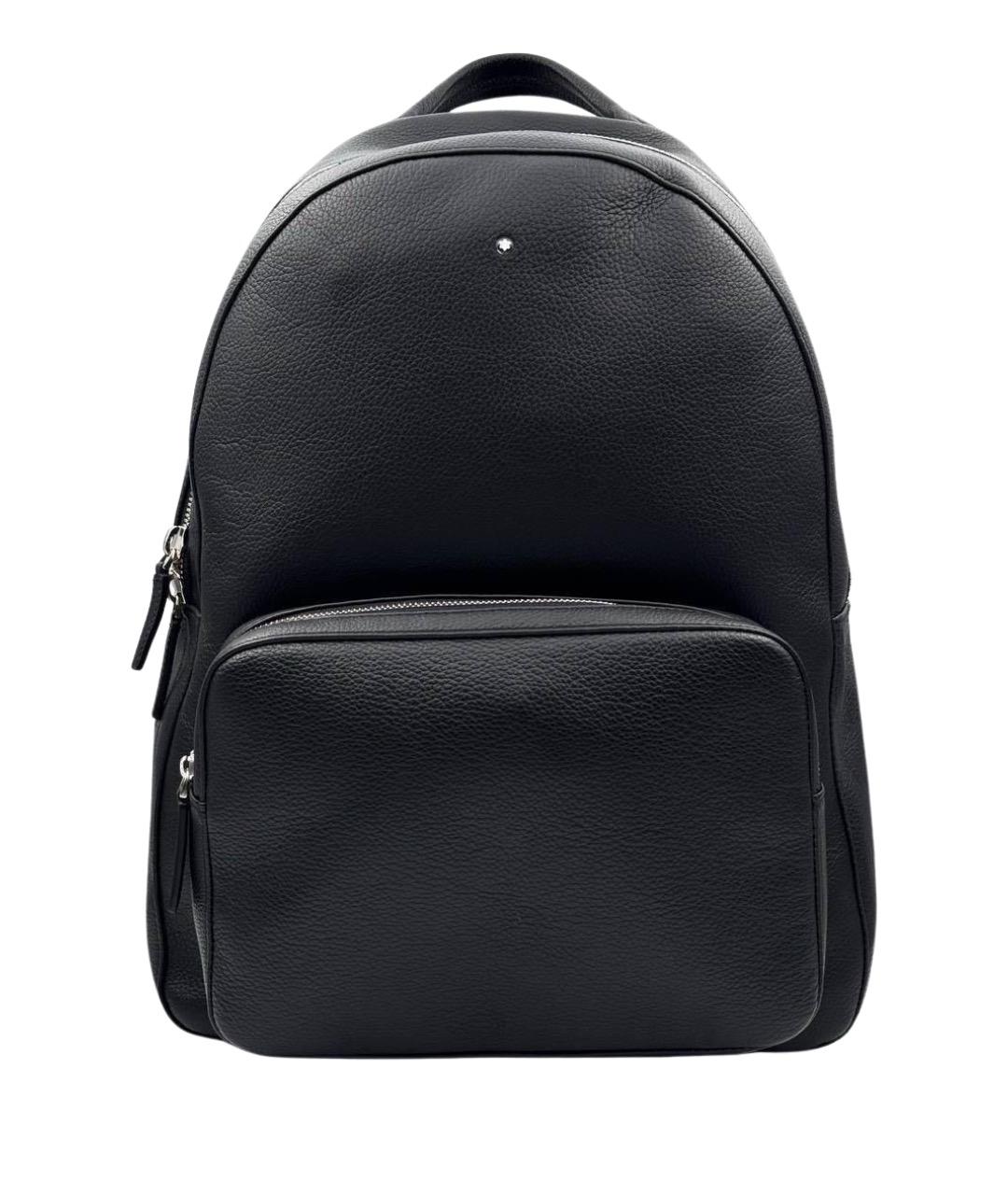 MONTBLANC Черный кожаный рюкзак, фото 1