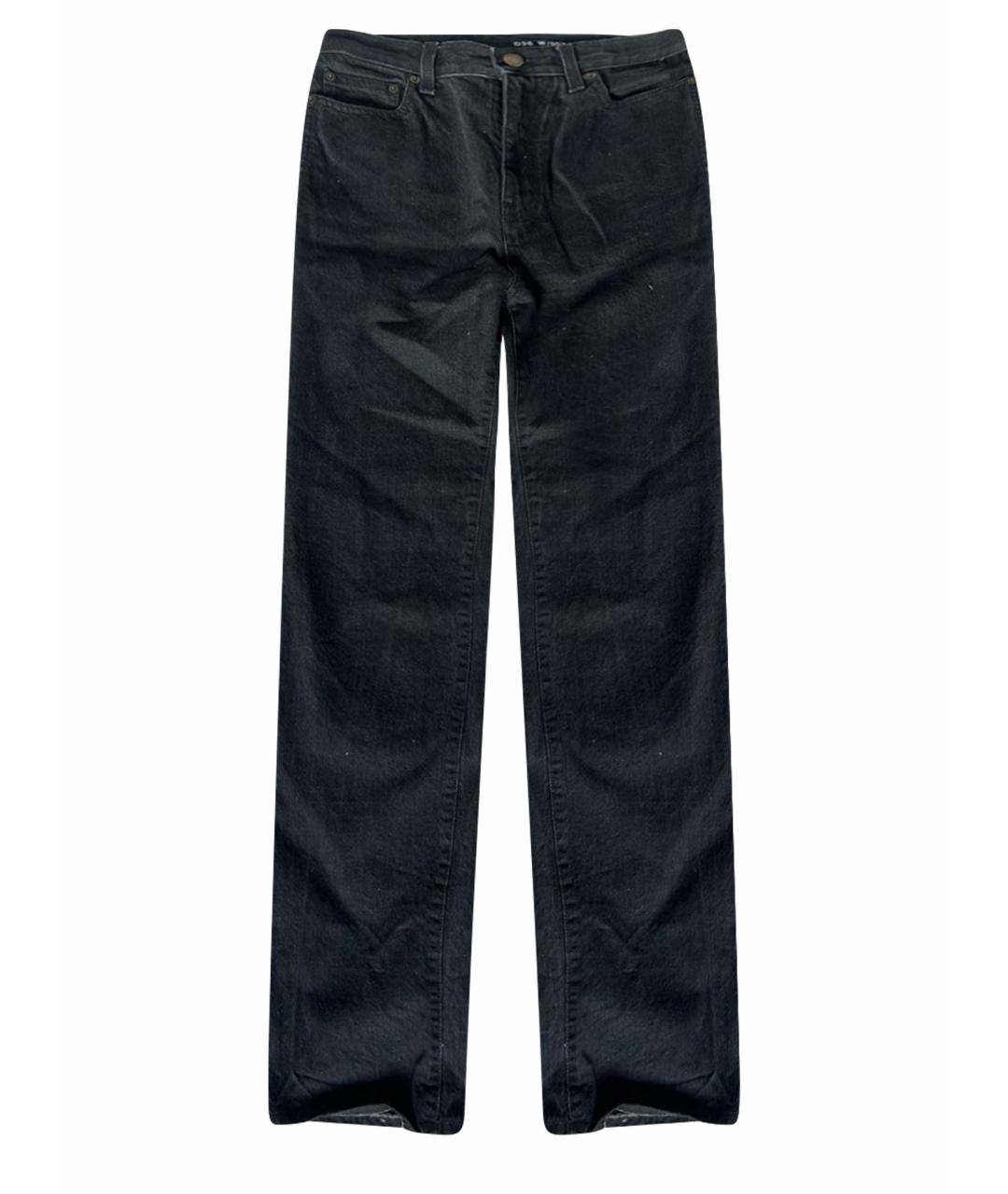 SAINT LAURENT Черные хлопковые прямые джинсы, фото 1