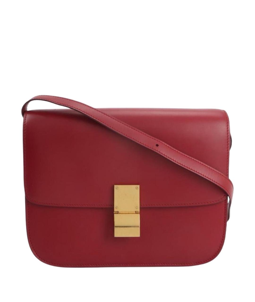 CELINE Красная кожаная сумка через плечо, фото 1