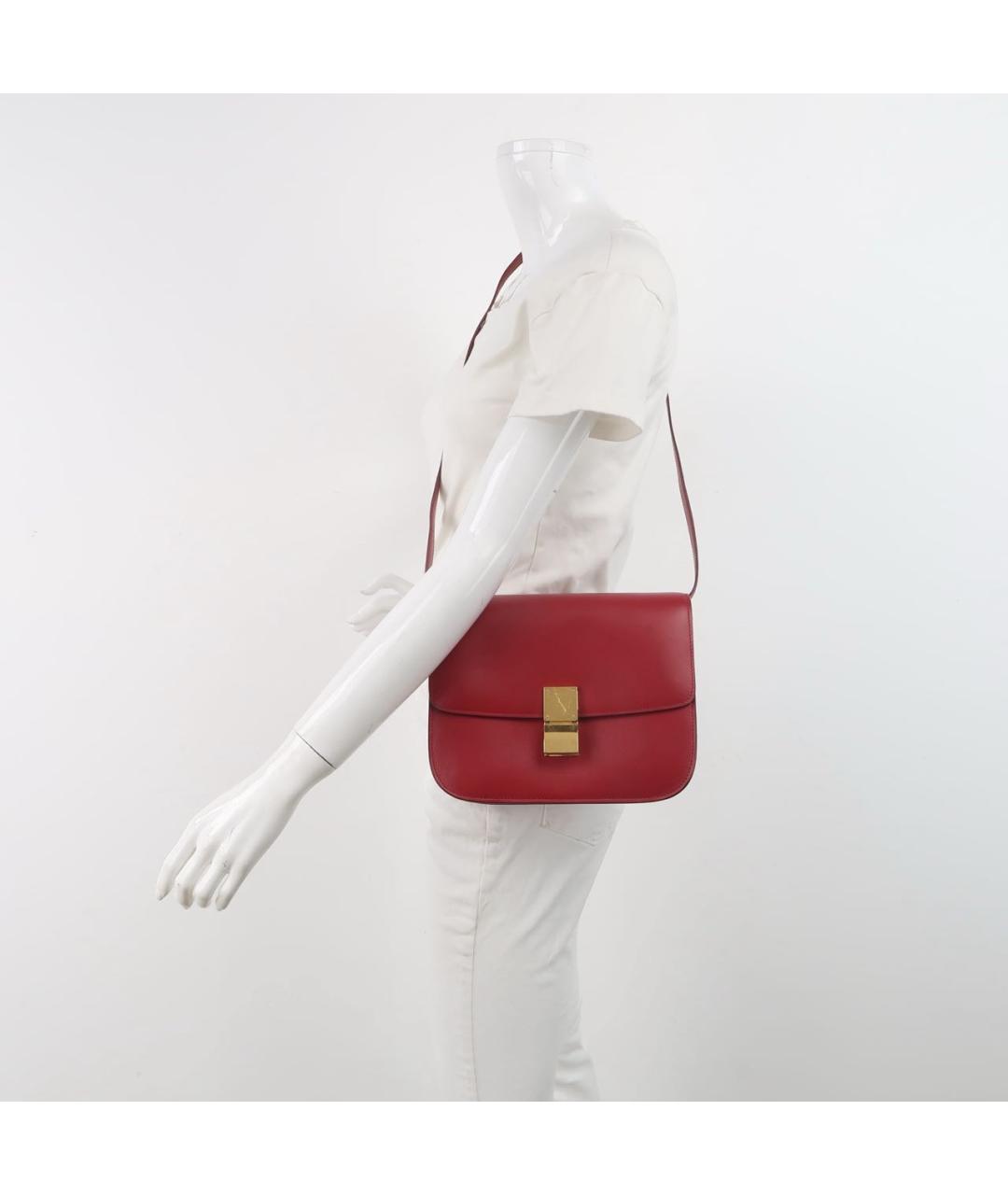 CELINE Красная кожаная сумка через плечо, фото 8