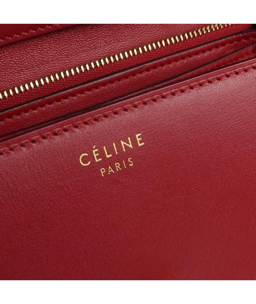 CELINE Красная кожаная сумка через плечо, фото 7