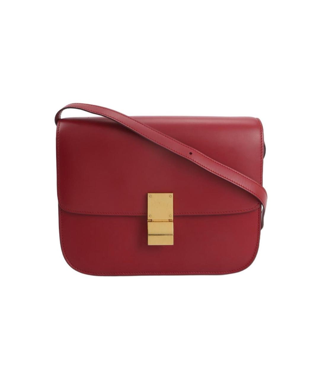 CELINE Красная кожаная сумка через плечо, фото 9