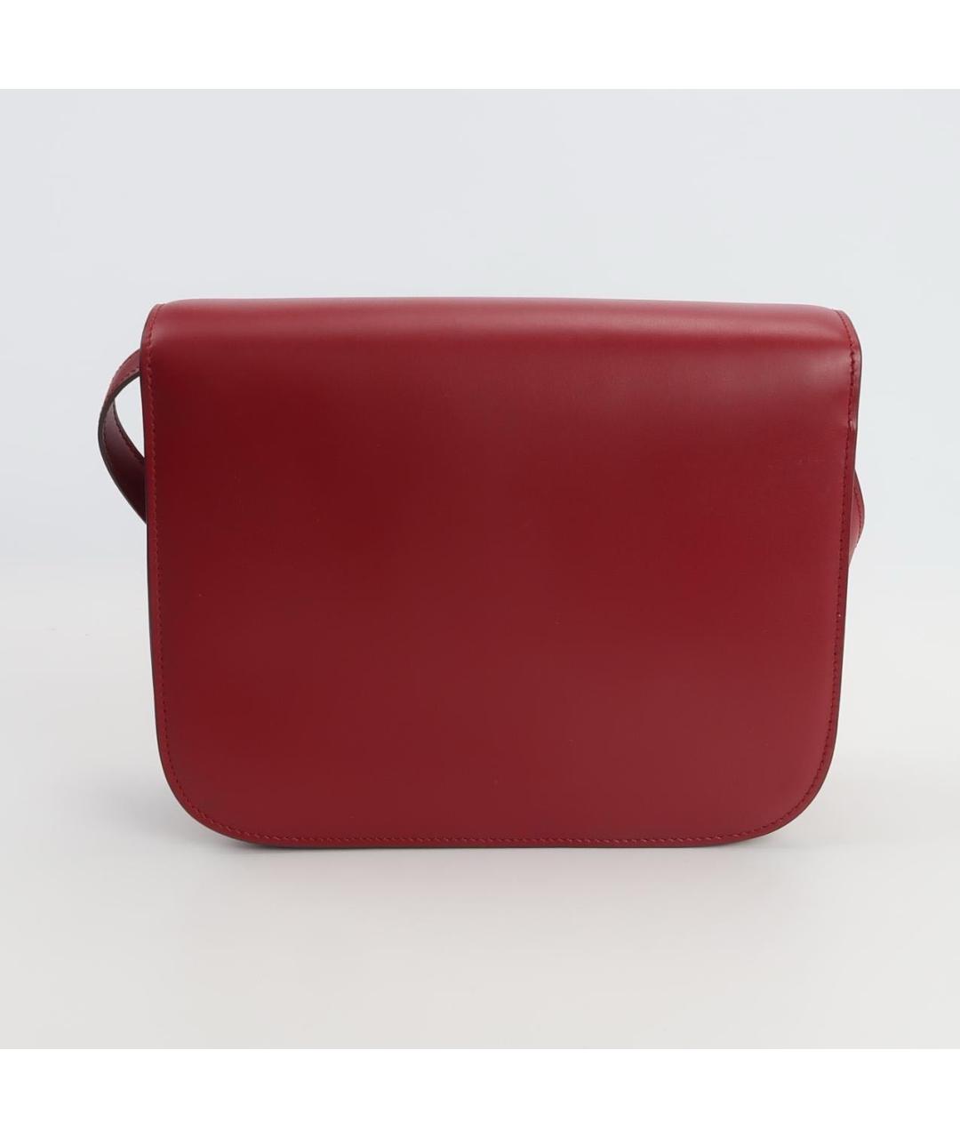 CELINE Красная кожаная сумка через плечо, фото 4