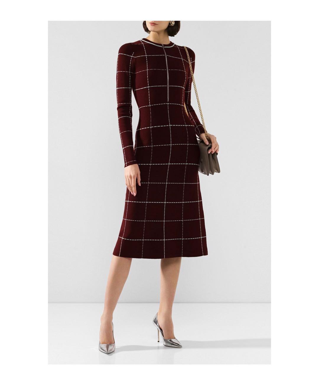 VICTORIA BECKHAM Мульти шерстяное платье, фото 5