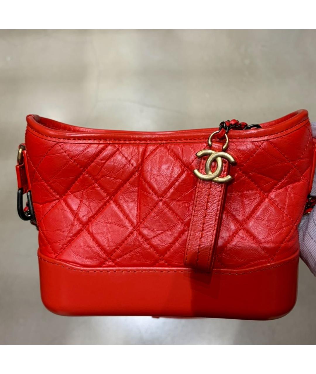CHANEL Красная кожаная сумка через плечо, фото 3
