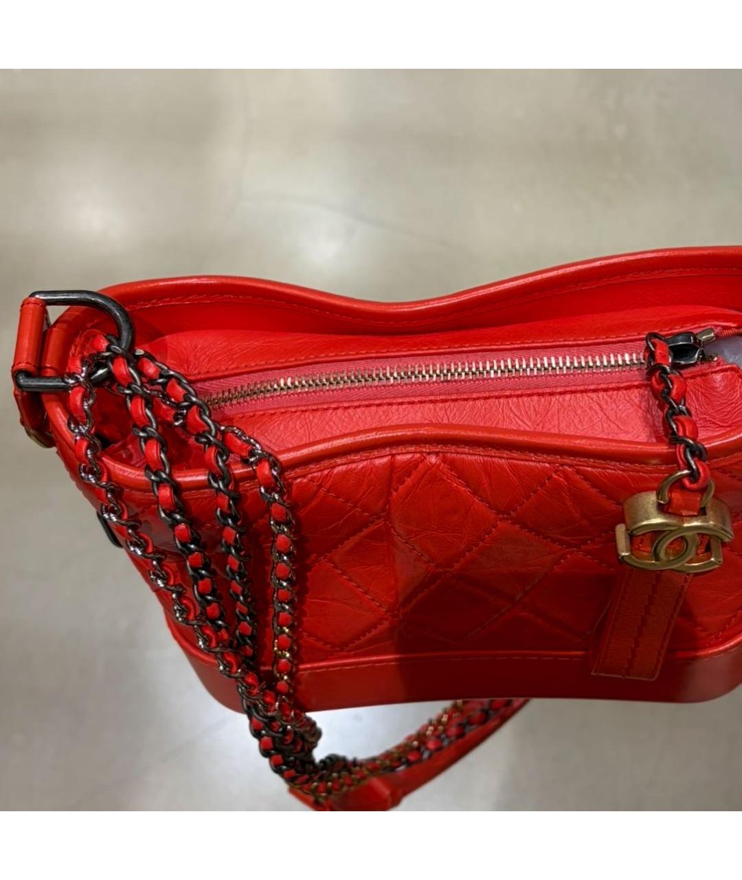 CHANEL Красная кожаная сумка через плечо, фото 2