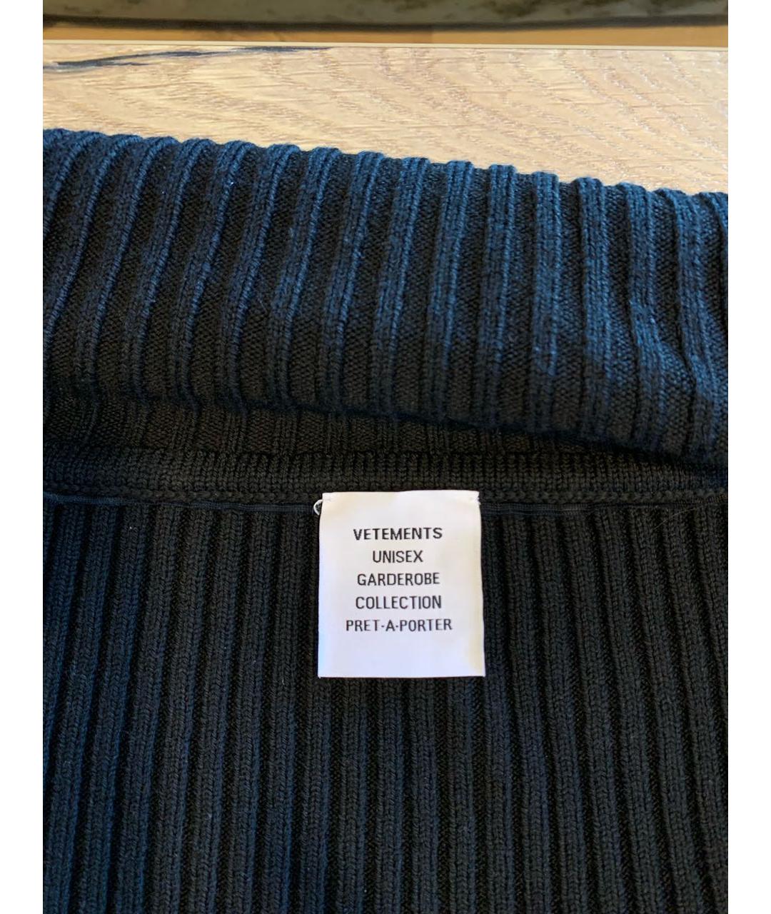VETEMENTS Черный шерстяной кардиган, фото 3
