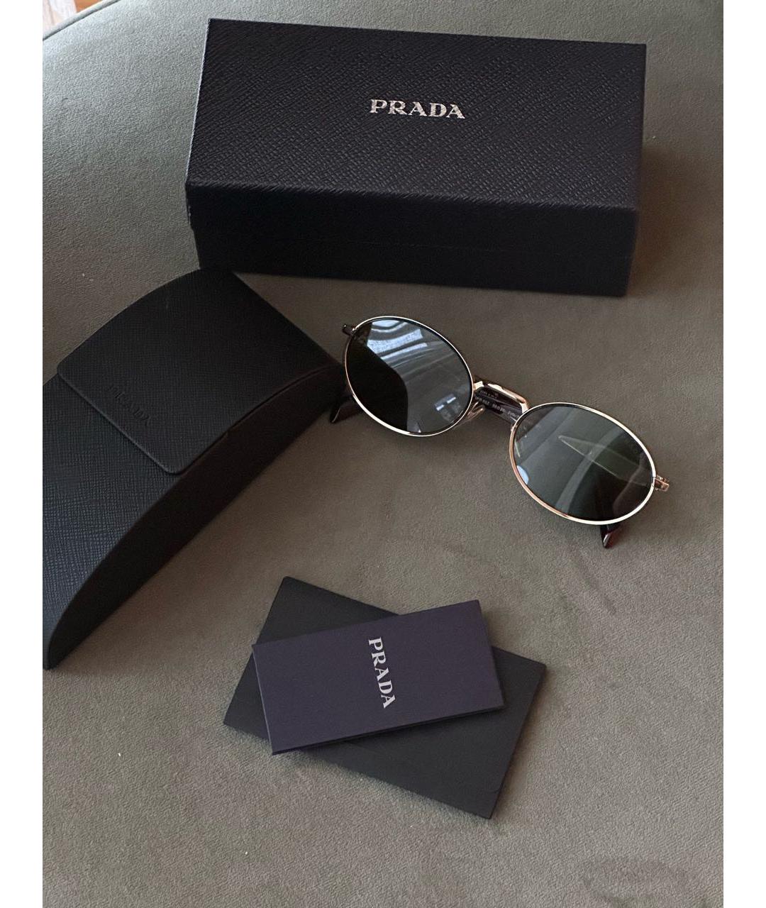 PRADA Коричневые пластиковые солнцезащитные очки, фото 3