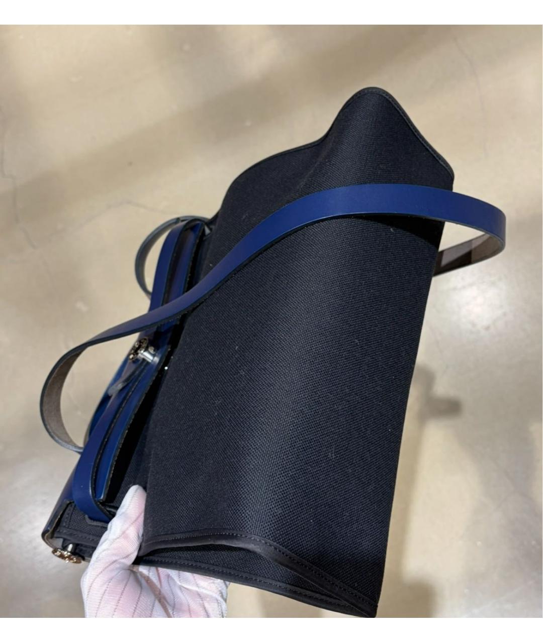 HERMES Синяя тканевая сумка через плечо, фото 2