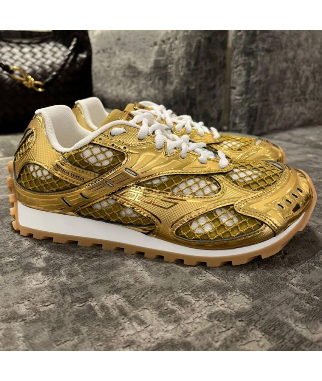 BOTTEGA VENETA Золотые кроссовки, фото 3