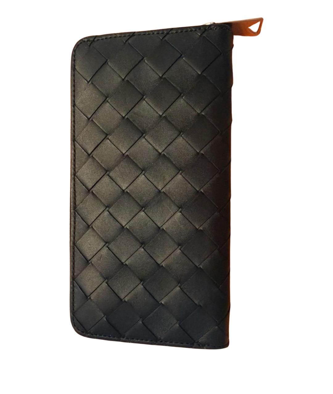 BOTTEGA VENETA Черный кожаный кошелек, фото 1