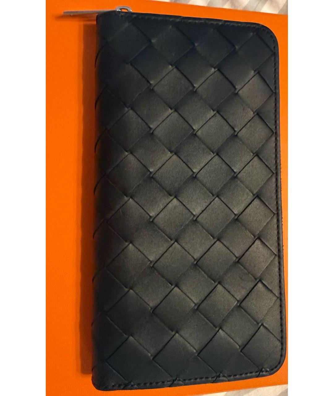 BOTTEGA VENETA Черный кожаный кошелек, фото 2