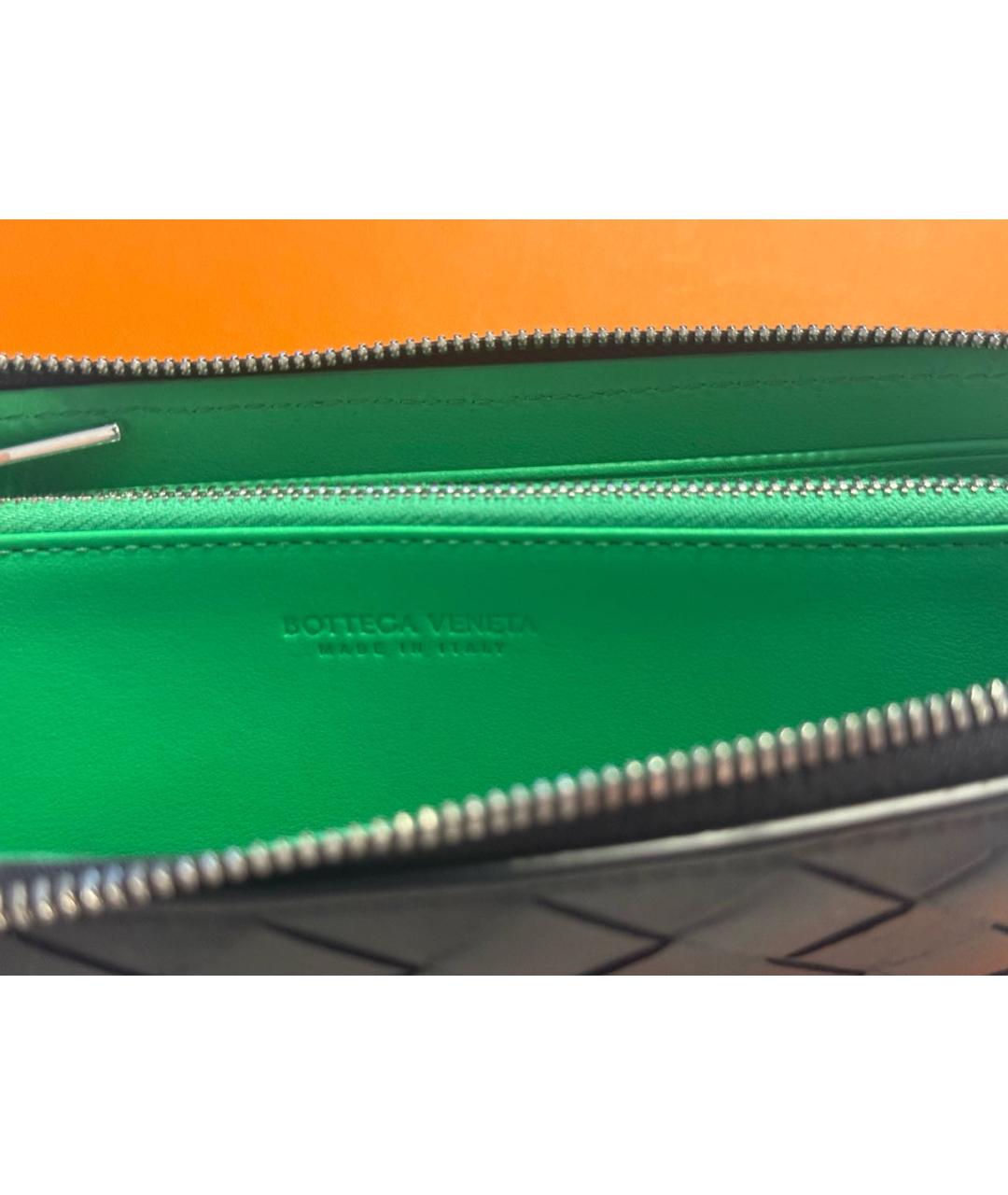 BOTTEGA VENETA Черный кожаный кошелек, фото 3