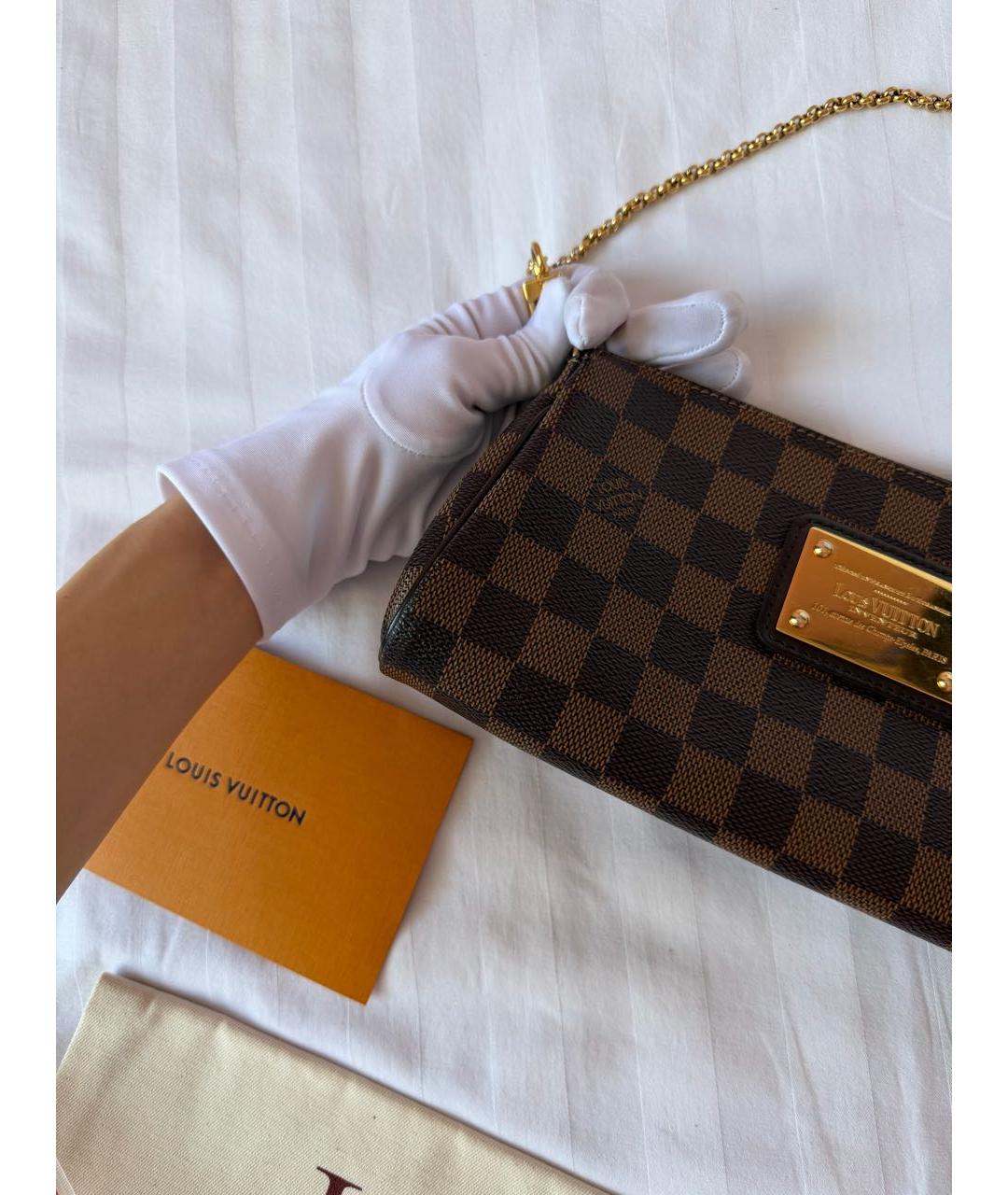 LOUIS VUITTON Коричневая кожаная сумка через плечо, фото 7