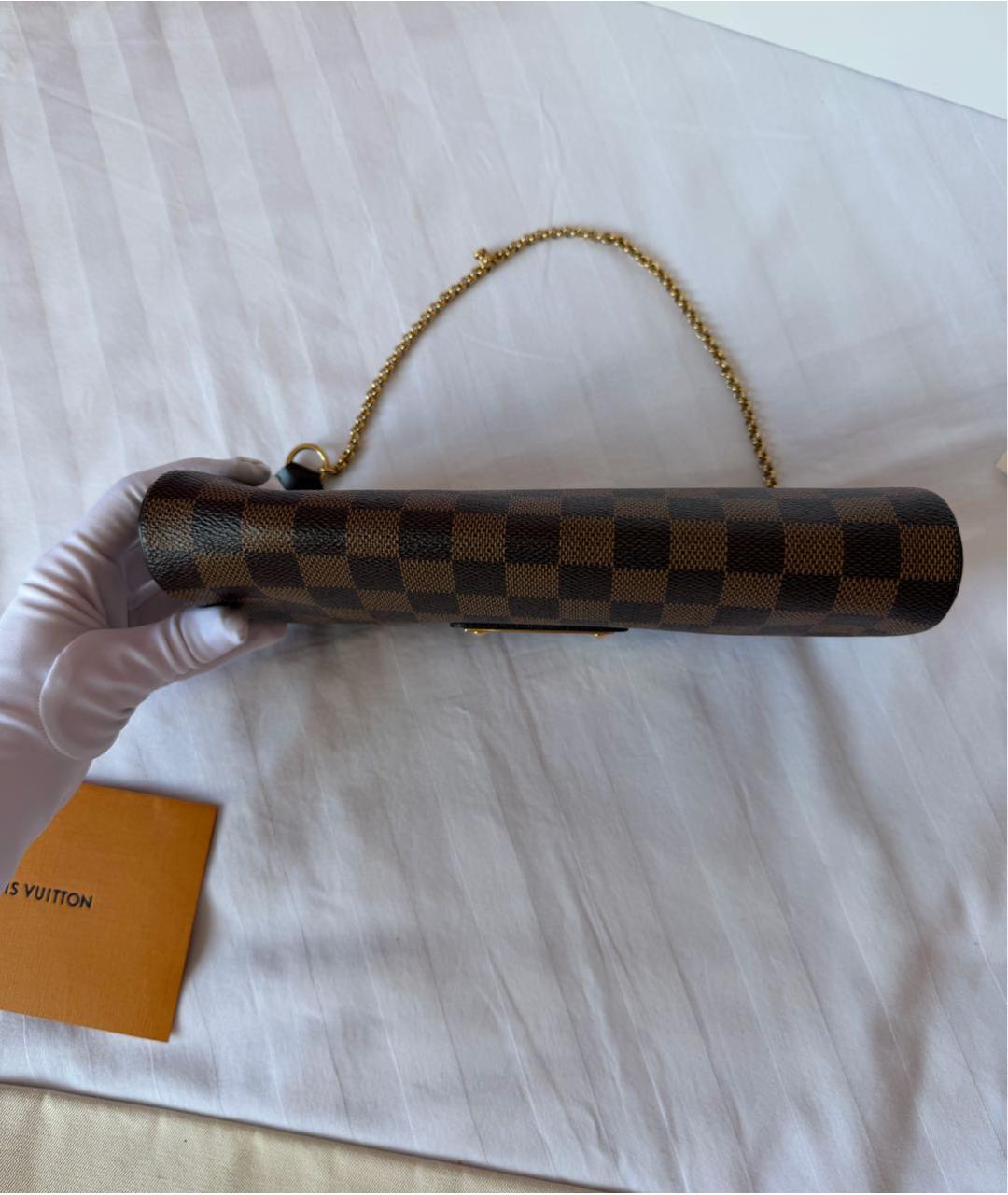 LOUIS VUITTON Коричневая кожаная сумка через плечо, фото 4