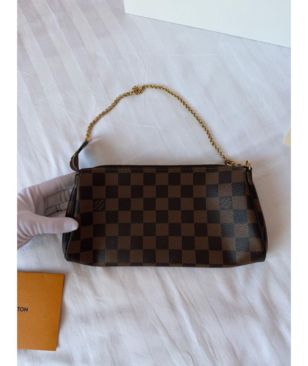 LOUIS VUITTON Коричневая кожаная сумка через плечо, фото 3