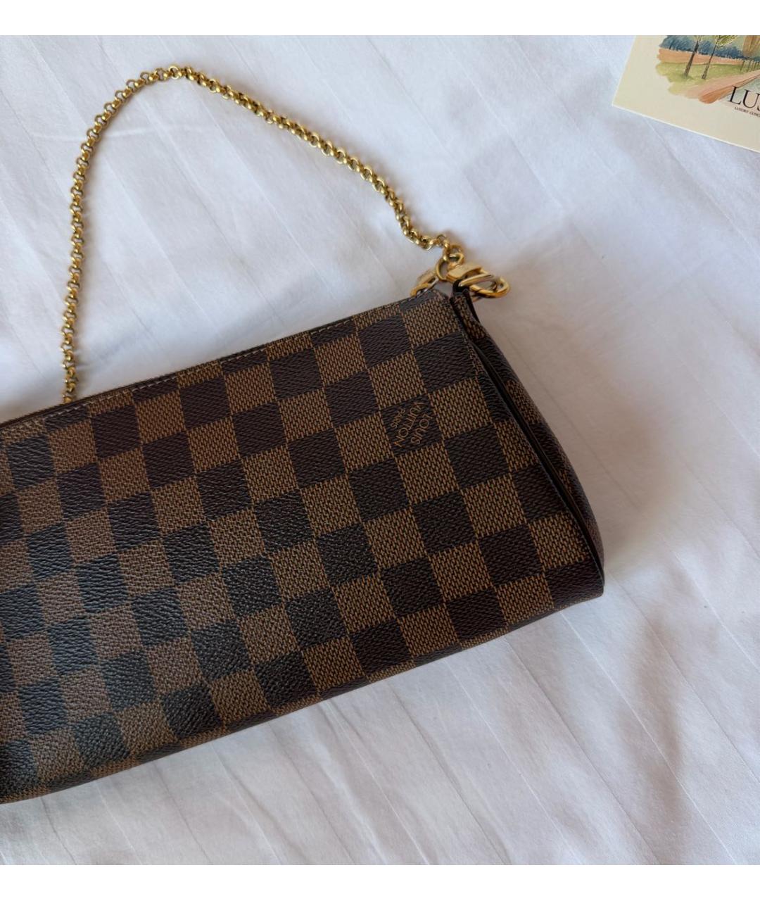 LOUIS VUITTON Коричневая кожаная сумка через плечо, фото 6