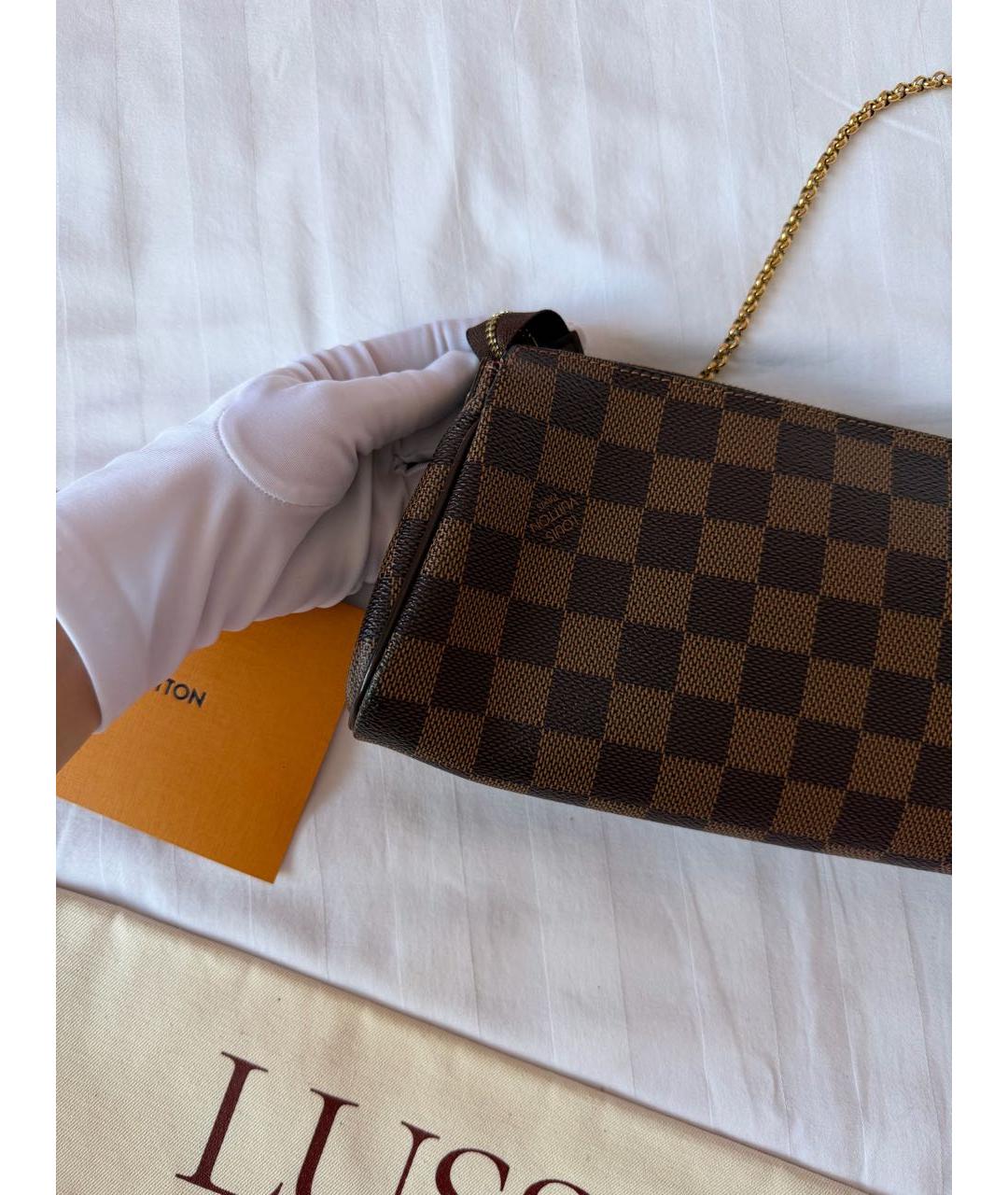 LOUIS VUITTON Коричневая кожаная сумка через плечо, фото 5