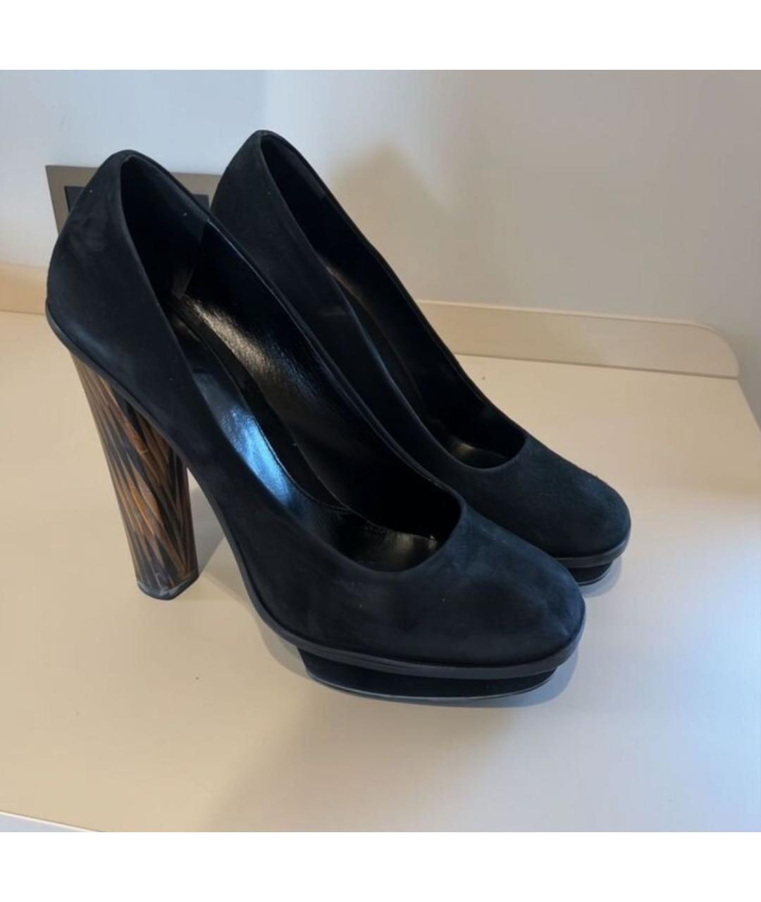 FENDI Черные замшевые туфли, фото 5