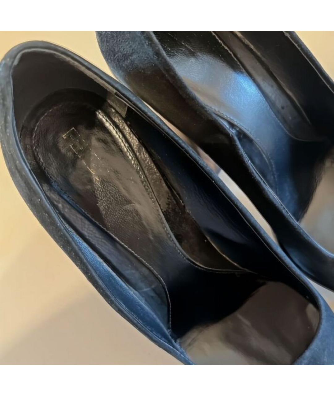 FENDI Черные замшевые туфли, фото 3