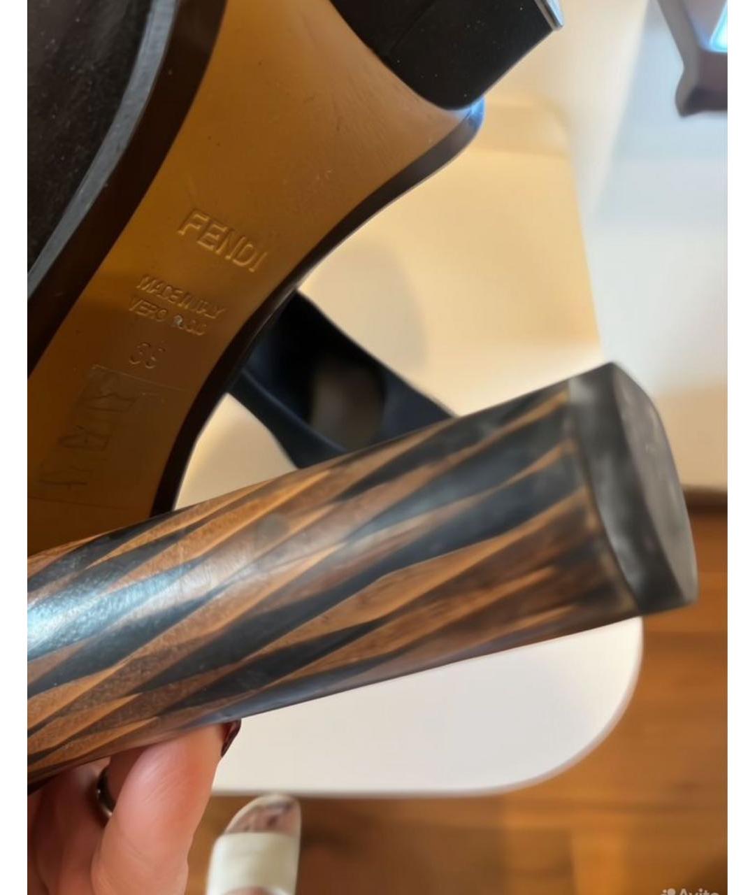 FENDI Черные замшевые туфли, фото 4
