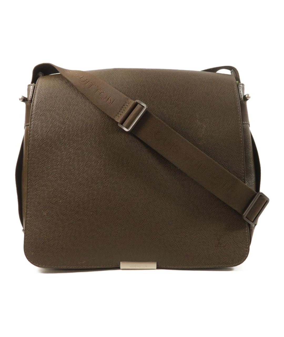 LOUIS VUITTON Коричневая кожаная сумка на плечо, фото 9