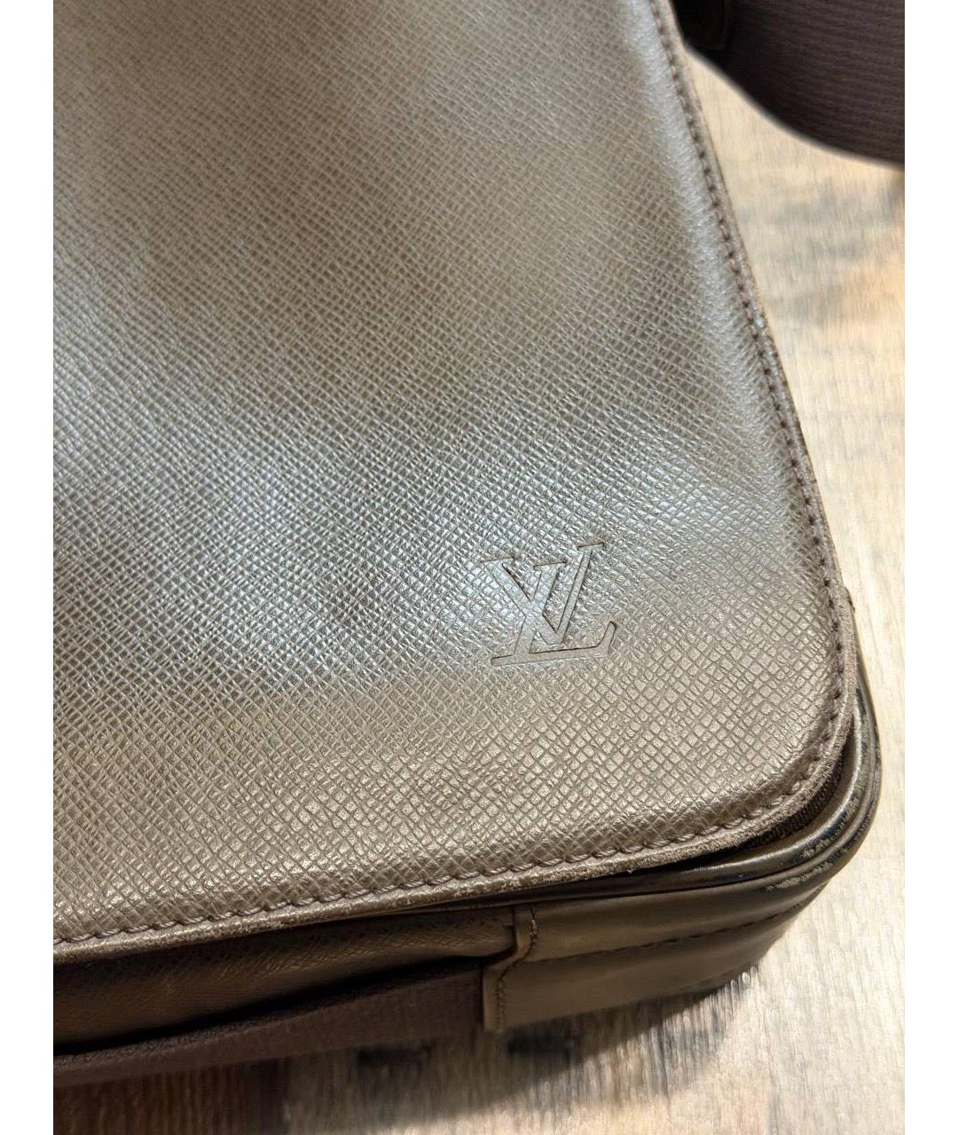 LOUIS VUITTON Коричневая кожаная сумка на плечо, фото 6