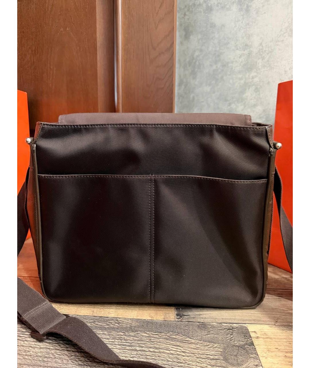 LOUIS VUITTON Коричневая кожаная сумка на плечо, фото 4