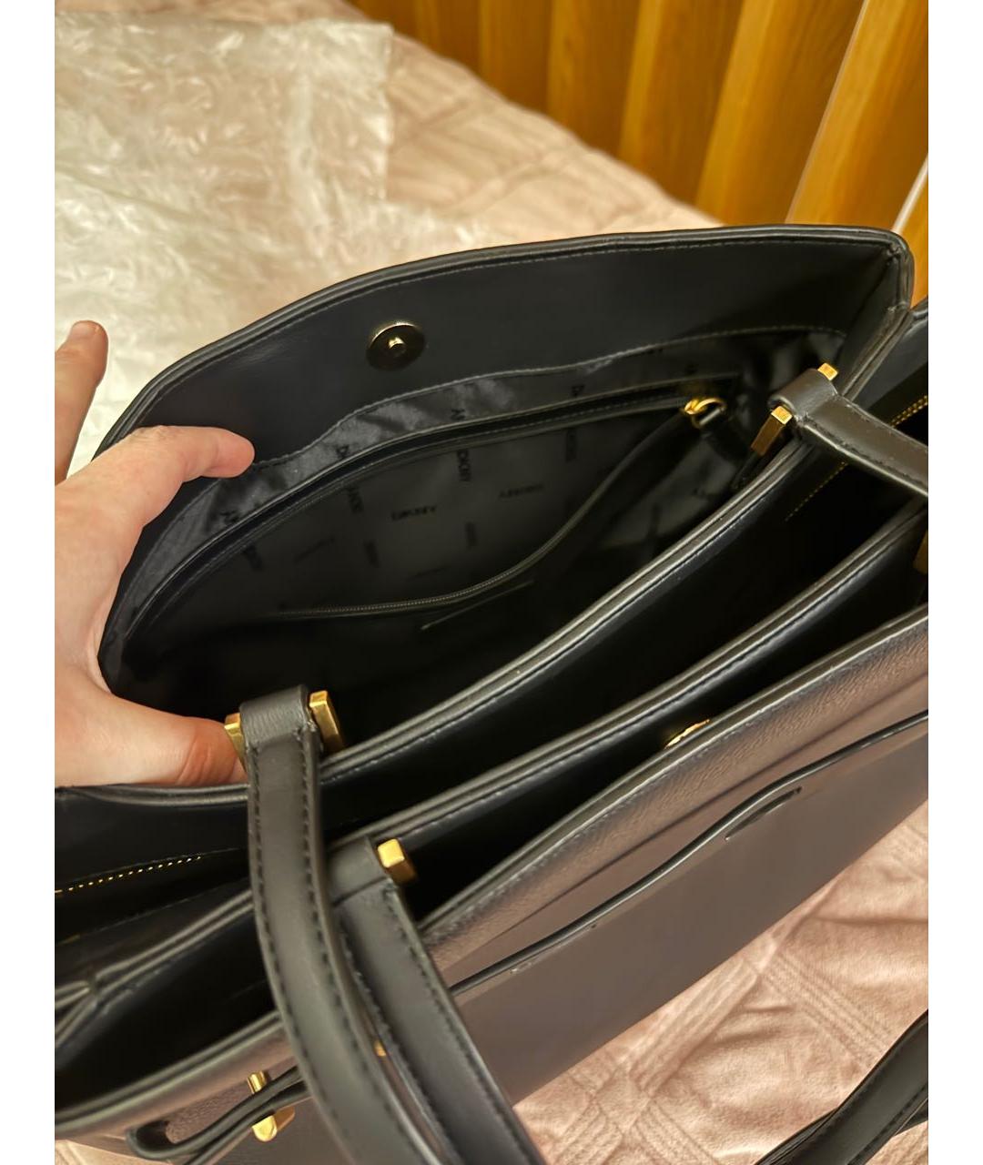 DKNY Черная кожаная сумка тоут, фото 6