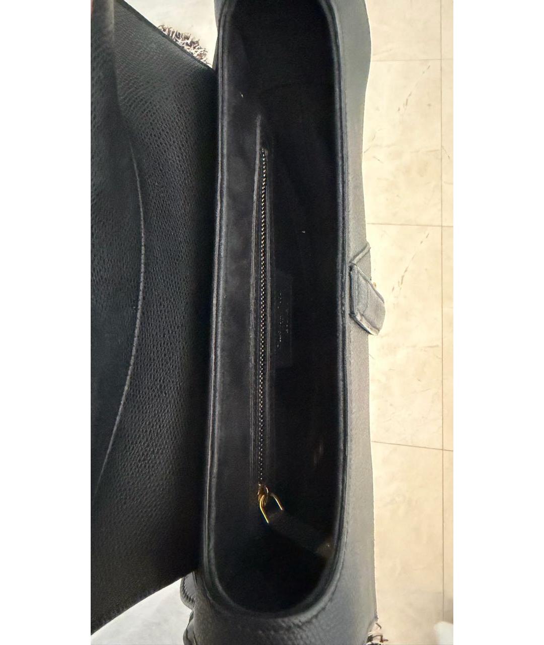 CHRISTIAN DIOR Черная кожаная сумка через плечо, фото 4