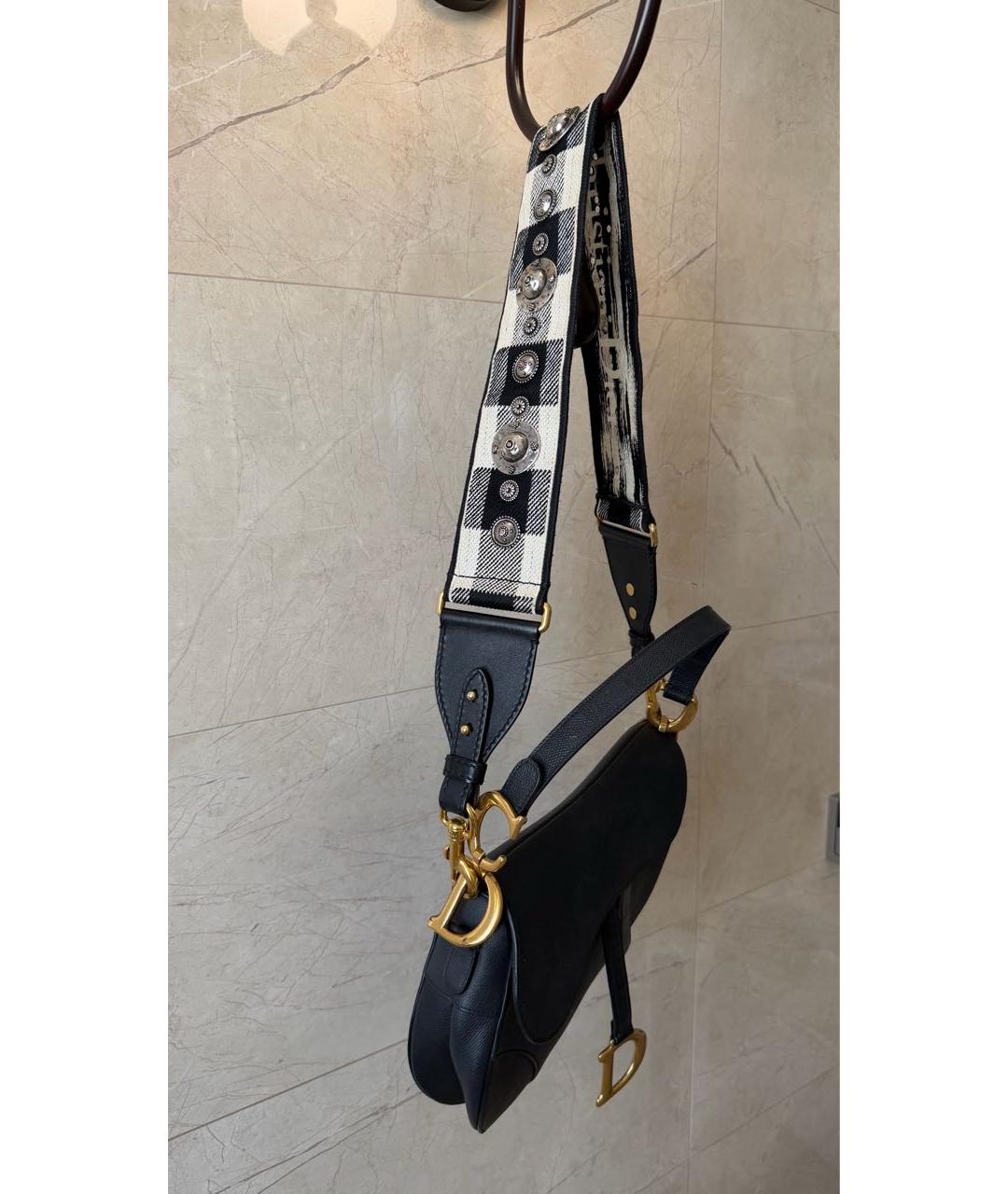 CHRISTIAN DIOR Черная кожаная сумка через плечо, фото 2