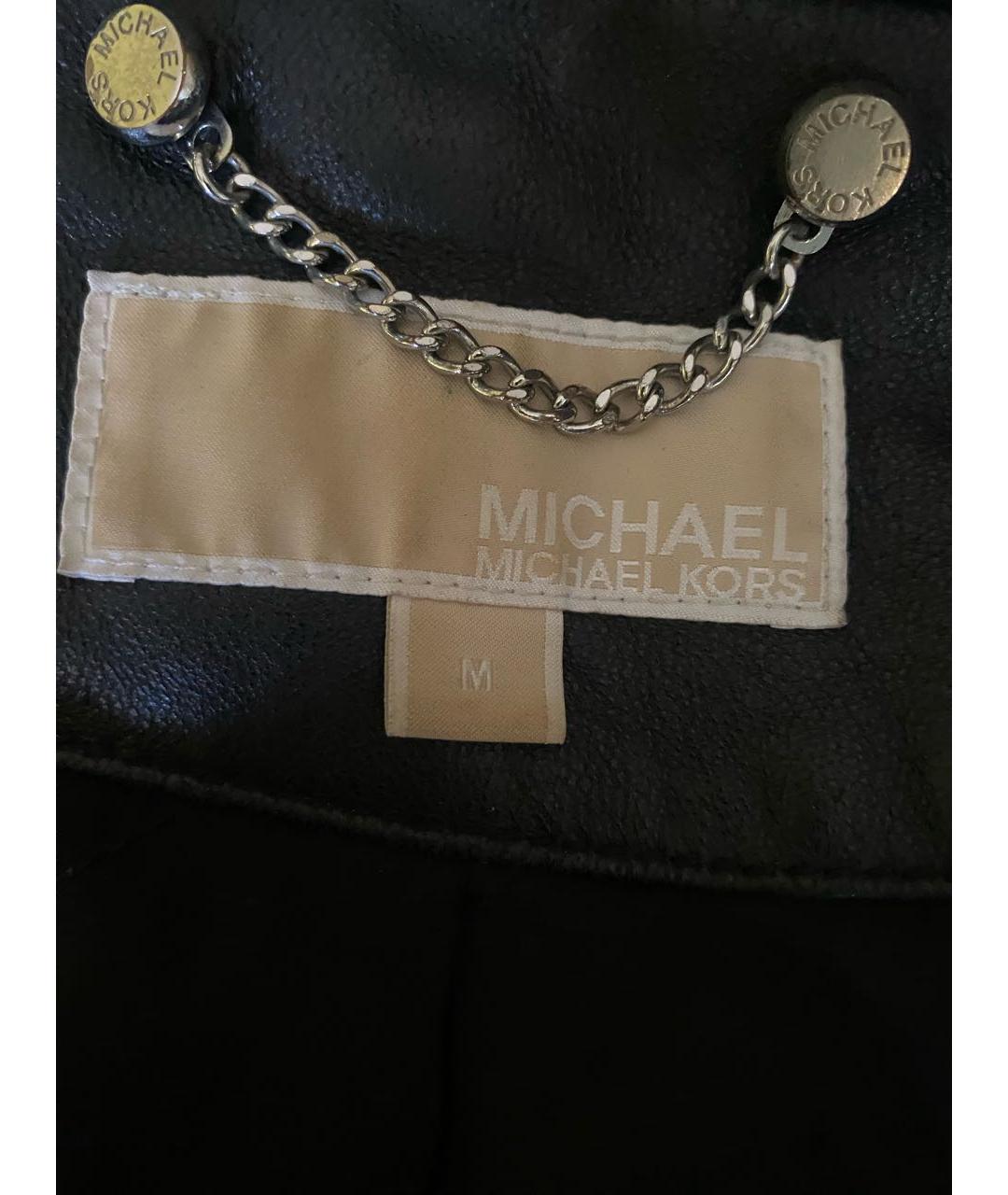 MICHAEL MICHAEL KORS Черная кожаная куртка, фото 7