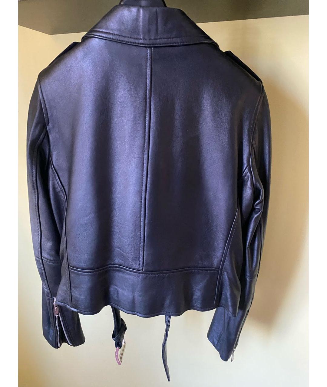 MICHAEL MICHAEL KORS Черная кожаная куртка, фото 2