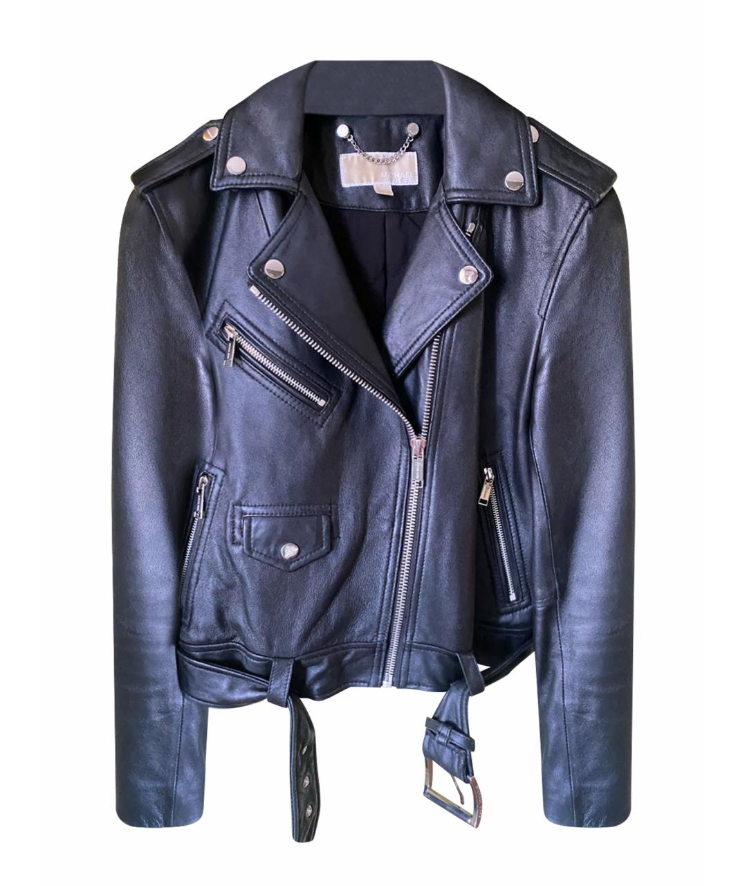 MICHAEL MICHAEL KORS Черная кожаная куртка, фото 1