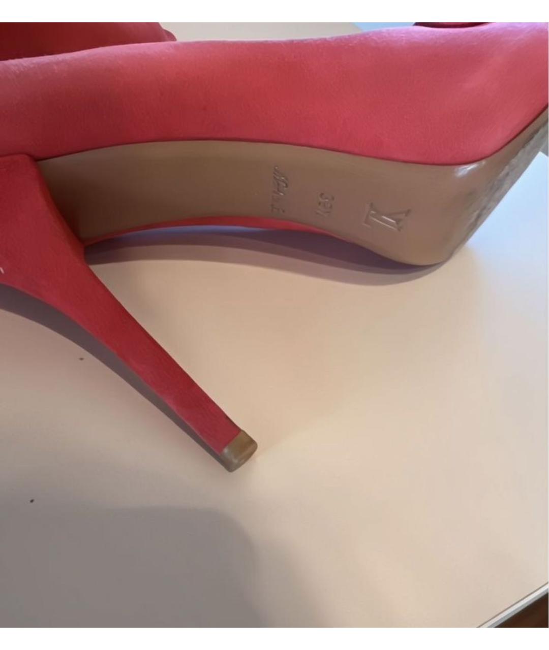 LOUIS VUITTON Красные замшевые туфли, фото 4