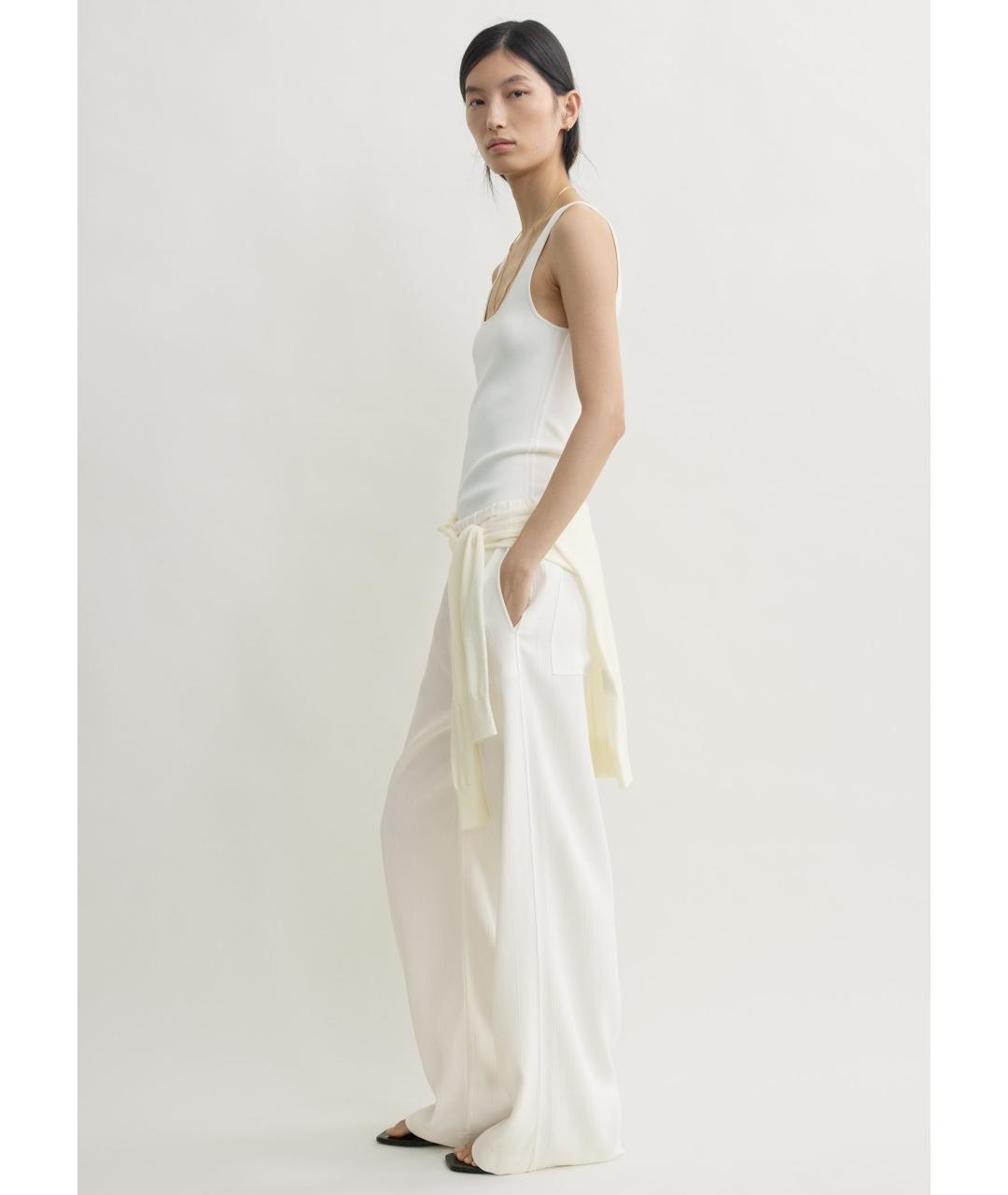 TOTEME Белые вискозные брюки широкие, фото 3