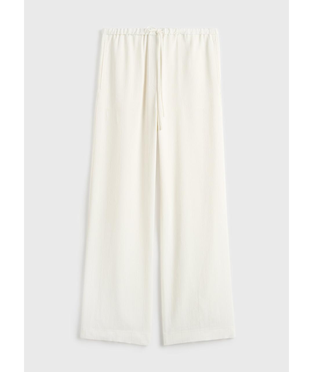 TOTEME Белые вискозные брюки широкие, фото 6