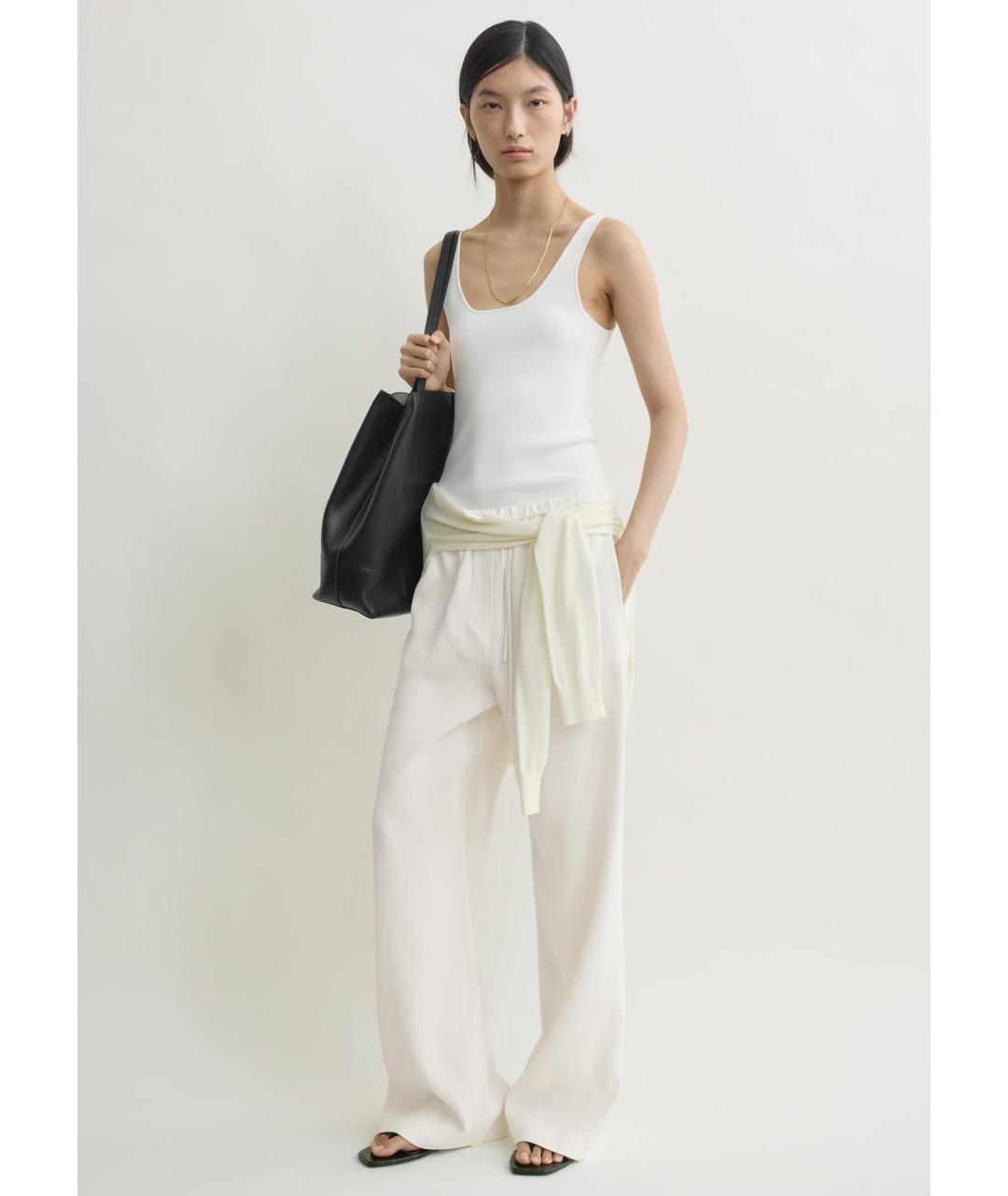 TOTEME Белые вискозные брюки широкие, фото 2