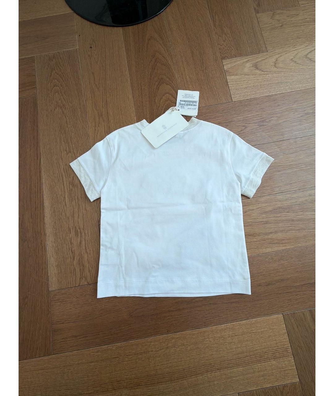 BRUNELLO CUCINELLI Белый хлопковый детская футболка / топ, фото 3