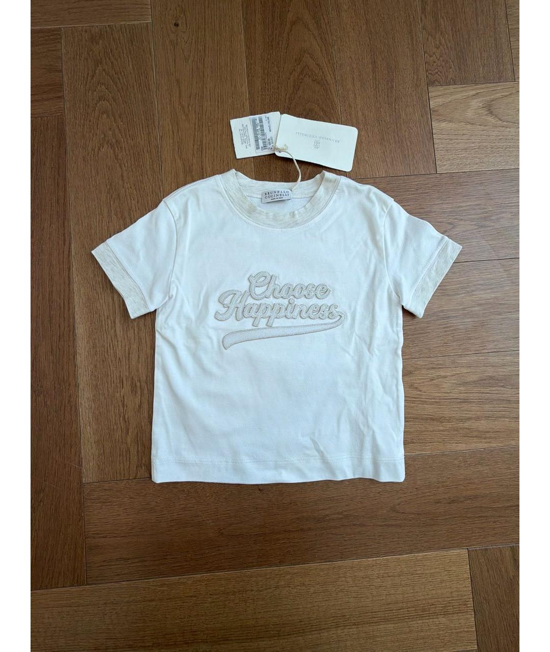 BRUNELLO CUCINELLI Белый хлопковый детская футболка / топ, фото 4