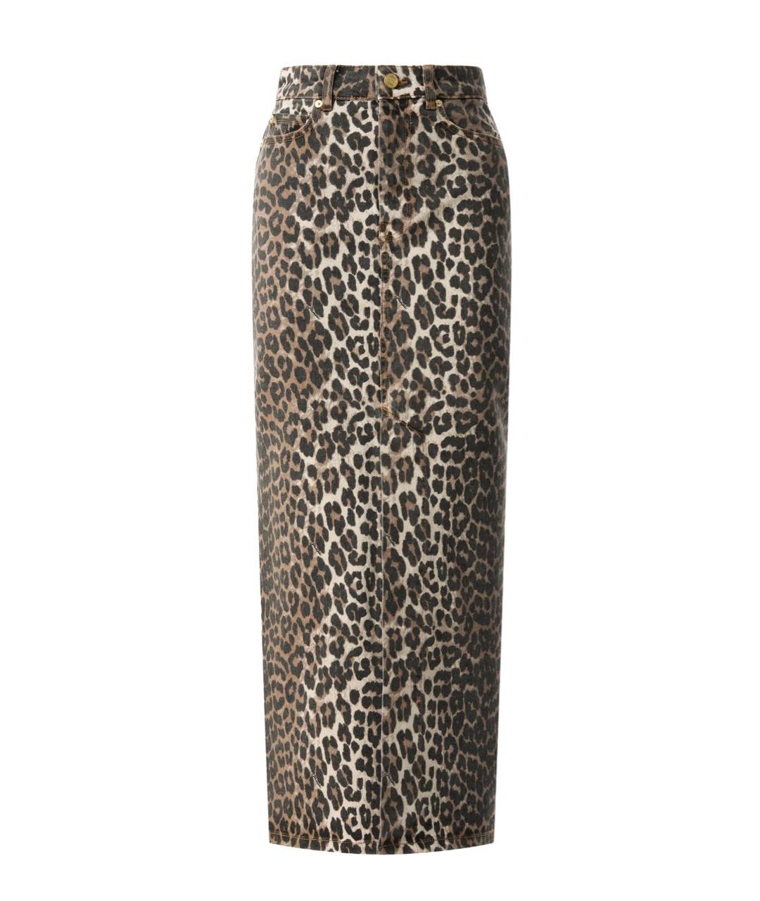 GANNI Коричневая деним юбка макси, фото 7