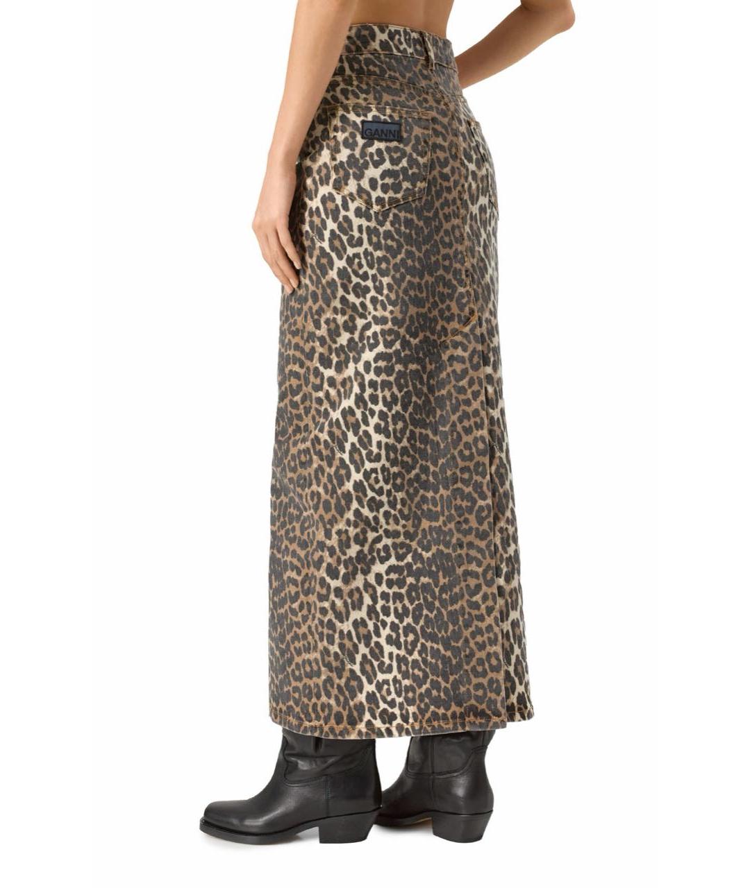 GANNI Коричневая деним юбка макси, фото 6