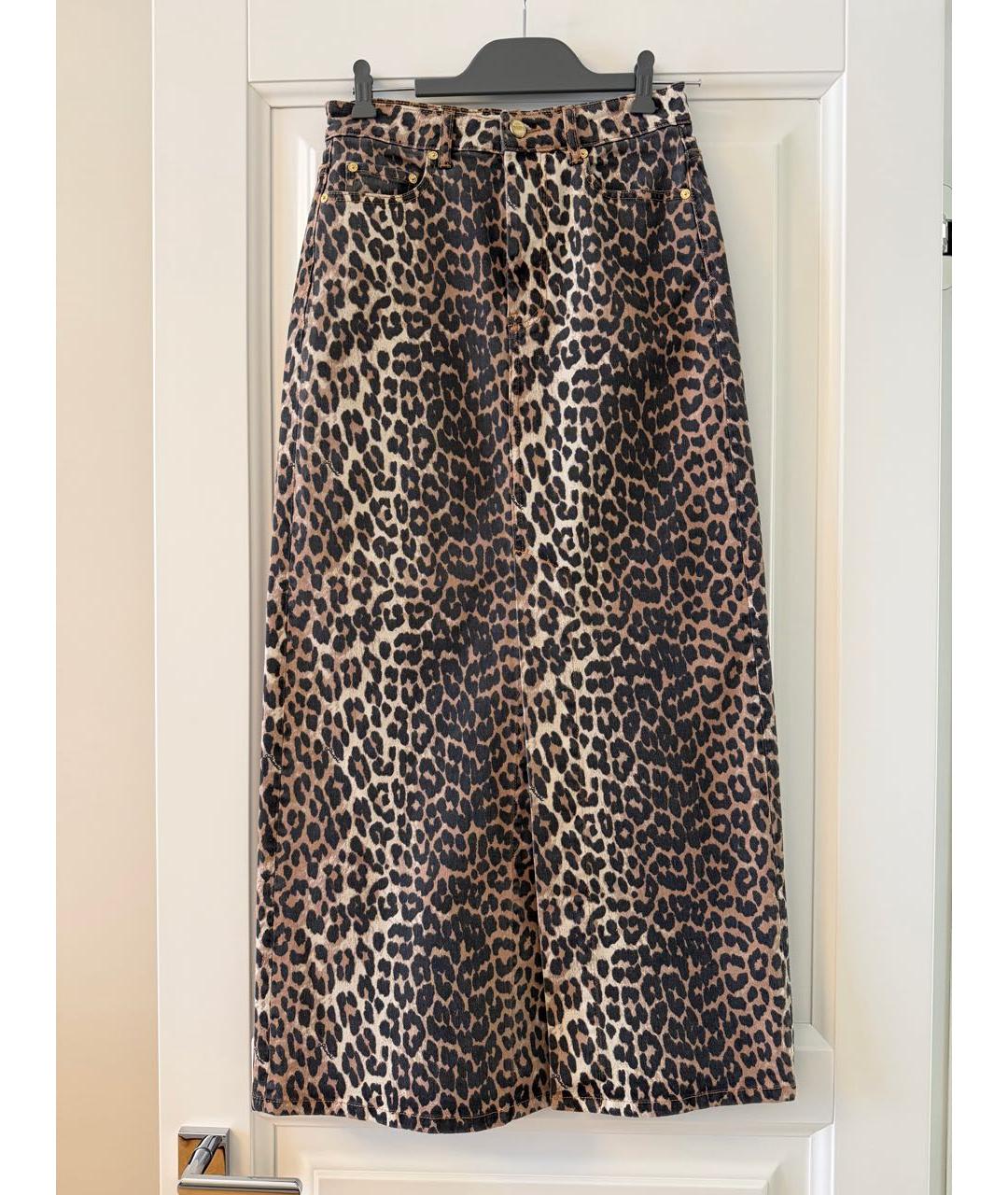 GANNI Коричневая деним юбка макси, фото 2