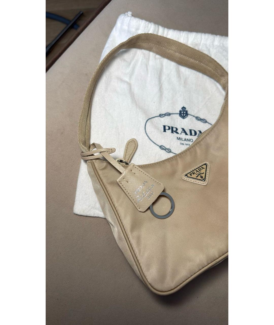 PRADA Бежевая сумка с короткими ручками, фото 4